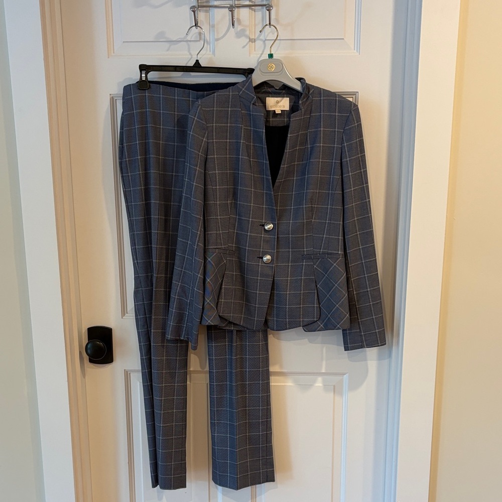 Etcetera Blue Windowpane Suit